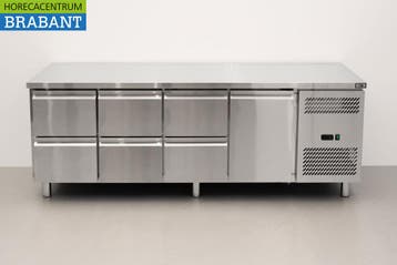 Etabli réfrigéré HCB en acier inoxydable 6 tiroirs et 1, Verzenden