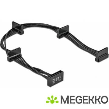 Delock 60395 Kabel Voeding SATA 15-pins stekker > 4 x SATA, Verzenden, Nieuw