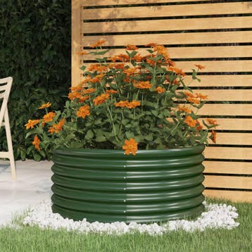 vidaXL Plantenbak 80x80x36 cm gegalvaniseerd staal groen, Verzenden, Nieuw