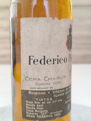1934 Federico Paternina, Cepa Chablis - Rioja Gran Reserva,, Nieuw