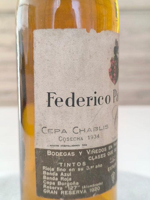 1934 Federico Paternina, Cepa Chablis - Rioja Gran Reserva,, Collections, Vins
