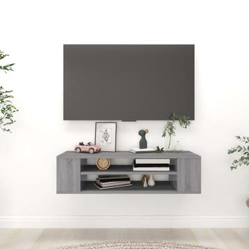 vidaXL Tv-hangmeubel 100x30x26,5 cm bewerkt hout grijs, Huis en Inrichting, Kasten |Televisiemeubels, Verzenden, Nieuw