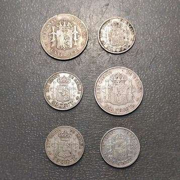 Spanje. Alfonso XIII. Lote de 6 monedas (Zonder