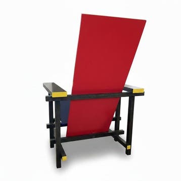 Cassina - Gerrit Rietveld - Fauteuil - Rode en blauwe Stoel, Antiek en Kunst