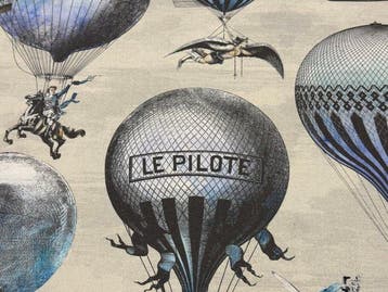 Woontextiel met motieven van historische luchtballonnen: Een, Antiek en Kunst