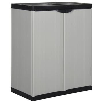 vidaXL Tuinkast met 1 schap 68x40x85 cm grijs en zwart, Verzenden, Nieuw