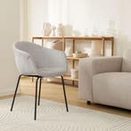 Nolon Nora gestoffeerde kuipstoel | Eetkamerstoel | Grijs, Verzenden