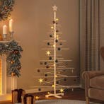 vidaXL Kerstdecoratie kerstboom 180 cm massief grenenhout, Verzenden, Nieuw