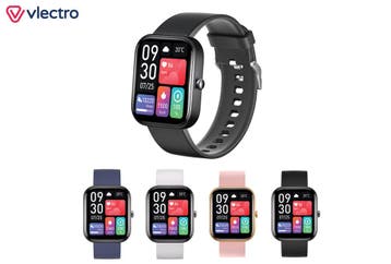 2dekans | Vlectro - Smartwatch R1 - Zwart & Silicone -, Computers en Software, Monitoren, Ophalen of Verzenden, Nieuw