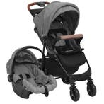 vidaXL Kinderwagen 3-in-1 staal lichtgrijs, Verzenden