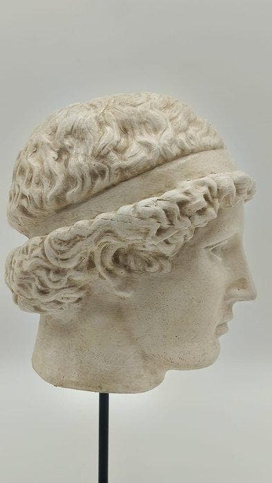 sculptuur, Testa di Atena - 34 cm - marmerstof, Antiquités & Art, Curiosités & Brocante
