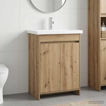 vidaXL Badkamermeubel Set Artisanaal eiken 61 x 40 x 84,5 cm, Verzenden