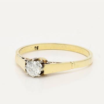 Ring - 14 karaat Geel goud - 0.25ct. tw. Diamant, Bijoux, Sacs & Beauté