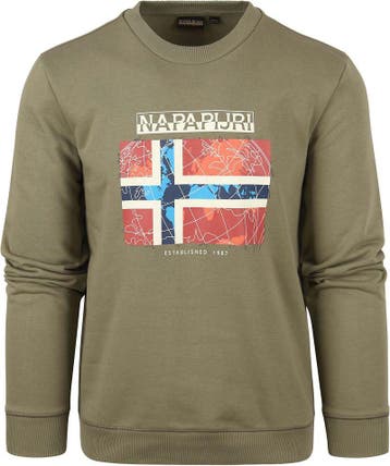 Napapijri Guiro Sweater Groen maat Maat 52/54 (L) Heren, Verzenden