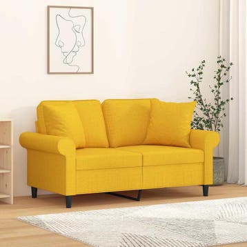 vidaXL Sierkussens 2 st 40x40 cm stof lichtgeel, Huis en Inrichting, Verzenden, Nieuw
