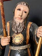 Statue, Saint François de Paule - 35 cm - Bois polychrome