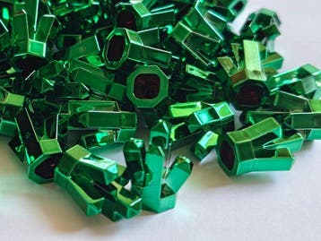Lego Stenen - Classic Town - 30x Lego custom chrome green, Nieuw
