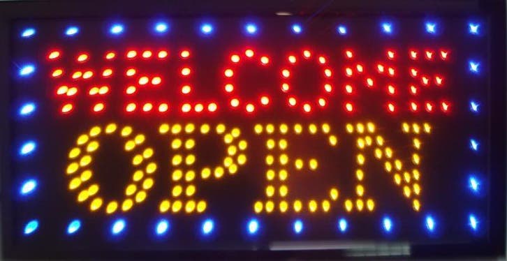 OPEN welkom lamp LED verlichting reclame bord lichtbak #B, Maison & Meubles, Lampes | Autre, Envoi