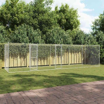 vidaXL Hondenbench Zilver 800 x 200 x 200 cm Gegevens staal, Verzenden