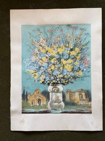 Michele Cascella (1892-1989) - Vaso di fiori con