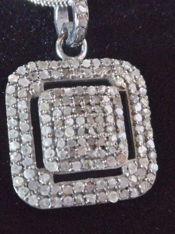Zonder minimumprijs - Ketting met hanger Zilver, 1.20 Ct