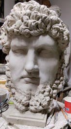 sculptuur, Testa di. Nerone - 50 cm - Gips