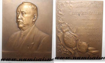 France Medaille Politik 75 Paris Leopold Bellan 1893 1918, Verzenden