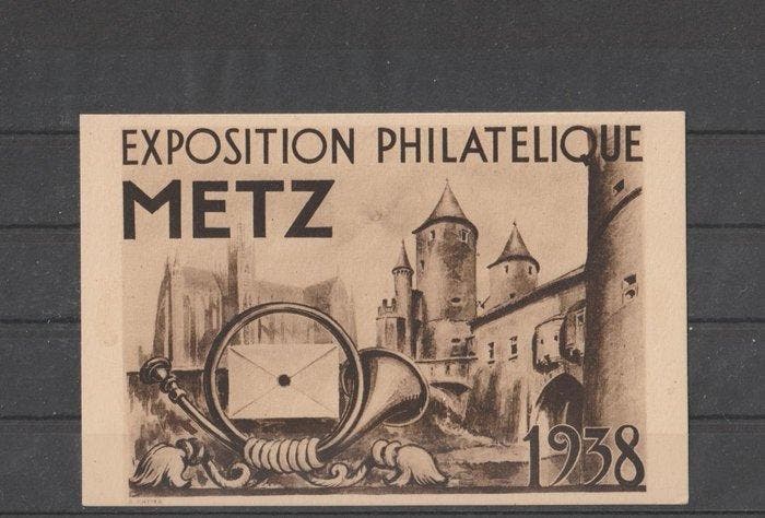 Frankrijk 1938 - expo-kaart Metz met de bijbehorende, Postzegels en Munten, Postzegels | Europa | Frankrijk