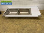 RVS Spoelblad Dubbele spoelbakken 180 x 80 cm Horeca, Ophalen of Verzenden, Nieuw in verpakking