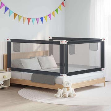 vidaXL Bedhekje peuter 180x25 cm stof donkergrijs, Verzenden
