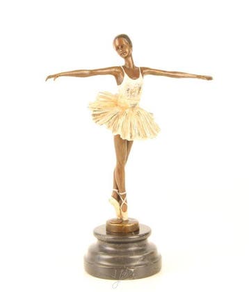 Figuur - Bronzeskulptur einer Ballerina – Elegante