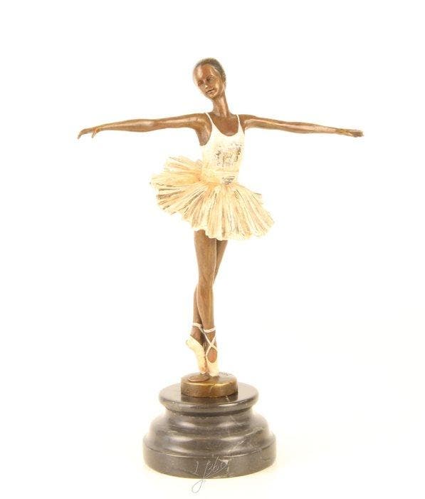 Figuur - Bronzeskulptur einer Ballerina – Elegante, Antiek en Kunst, Curiosa en Brocante