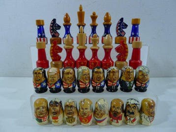 Jeu déchecs USA / URSS avec échiquier coffret les pions