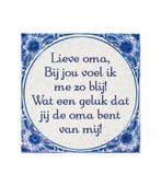 Delfts Blauw Tegel Lieve Oma 14,5cm, Verzenden, Nieuw