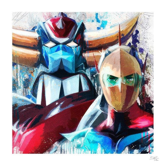 SKE - Goldorak&Actarus Watercolor, Antiek en Kunst, Kunst | Designobjecten