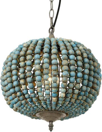 Vintage Hanglamp Houten Kralen | Retour deal | Snel weg!, Huis en Inrichting, Lampen | Hanglampen, Verzenden, Retro vintage, rustiek en landelijk