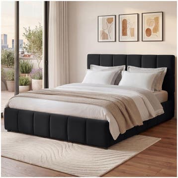Bedset met gestoffeerd bed en matras, Verzenden, Nieuw