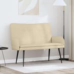 vidaXL 2-Zits Sofa Crèmekleurig 115 x 61 x 87 cm Stof, Huis en Inrichting, Verzenden, Nieuw