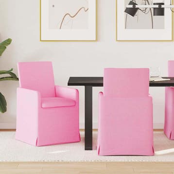 vidaXL Eetstoelen 2 st Stof Roze 57 x 68 x 94 cm, Verzenden