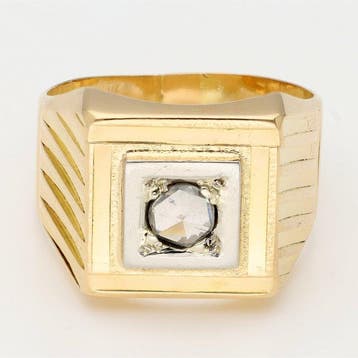 Bague - 18 carats Or jaune Diamant (Naturelle)