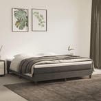 vidaXL Boxspring bed 160x200 cm fluweel donkergrijs, Verzenden
