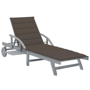 vidaXL Ligbed met kussen massief acaciahout, Verzenden, Nieuw