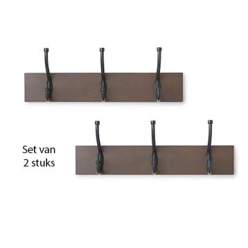 Set van 2 stuks kapstok - kledinghanger - muur - 3 haken, Verzenden