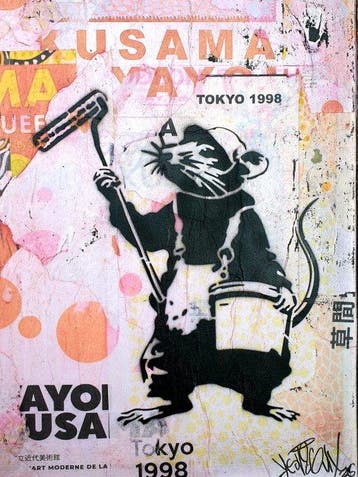 lasveguix (1986) - YAYOI KUSAMA et le RAT - BANKSY Tribute