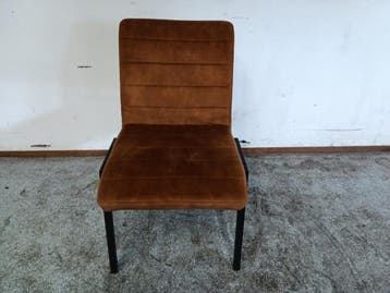 Set van 4 Cognac Velvet Stoelen – B52 x D57 x H86 cm