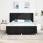 vidaXL Boxspring bed met matras met hoofdeinde Zwart 180 x, Verzenden, Nieuw
