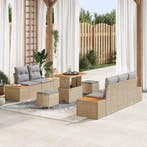 vidaXL Tuinbank Set 8 pcs Beige poly rattan, Verzenden, Nieuw