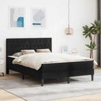 vidaXL Bedframe met matras met hoofdeinde Zwart 140 x 200 cm, Huis en Inrichting, Slaapkamer | Matrassen en Bedbodems, Verzenden