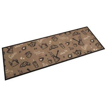 vidaXL Keukenmat wasbaar ochtendprint 60x180 cm fluweel, Verzenden