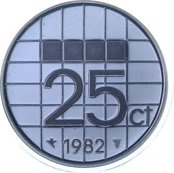 Pays-Bas. Béatrice. 25 Cents 1982 t/m 2001 in PROOF compleet